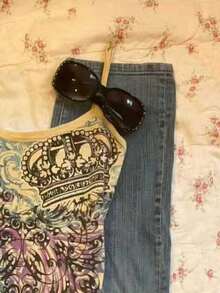 Camiseta de tirantes con estampado floral digital para mujer - Multicolor 5 - Ver 3