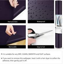 1 捲極簡風純色深藍色霧面自黏式撕貼易清潔貼紙,適用於客廳、廚房、臥室、居家及宿舍家具裝飾壁紙 40CM*100/300/500CM - 藍色2 - 查看 5