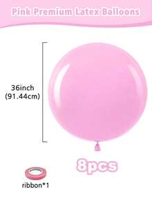 2/4/6/8/18 Pcs Pink Giant Latex Balloons, 18/36 Inches Extra Large Latex Balloons For Gender Reveal, Photo Shoots, Birthday, Bride Gifts, Wedding Anniversary, Baby Shower, Engagement Party Decorations - Pink - View 9