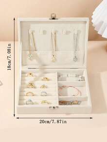 1pc Large Capacity Jewelry Box, Jewelry Storage Box, Desktop Jewelry Display Tray, Cabinet Storage Box, Ring Jewelry Box, Multi-Layer Locked Jewelry Box, Travel Portable Jewelry Rack, Jewelry Suitcase, Perfect Gift For Wedding And Birthday - Jewelry Box With Lock - View 10