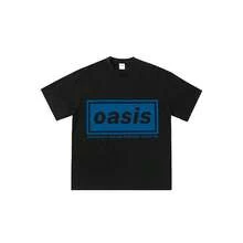 Camiseta unisex con estampado de personajes de anime de la gira Oasis-Definitely-Maybe-Tour-94, cuello redondo, estilo casual y urbano. - Negro - Ver 1
