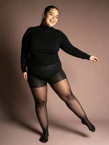A Black European And American Sexy Spring And Autumn Summer Style Tight Fit Plus Size Stockings/Pantyhose Suitable For Any Occasion - Black - View 1