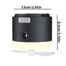 مروحة تخييم محمولة، مروحة صغيرة مع إضاءة ليلية LED، شحن USB، شفرات قابلة للفصل، مناسبة جداً للتخييم في الهواء الطلق واستخدام الخيمة. إضاءة ومروحة محمولة الوظيفة. إضاءة التخييم - متعدد الألوان - مشاهدة 3