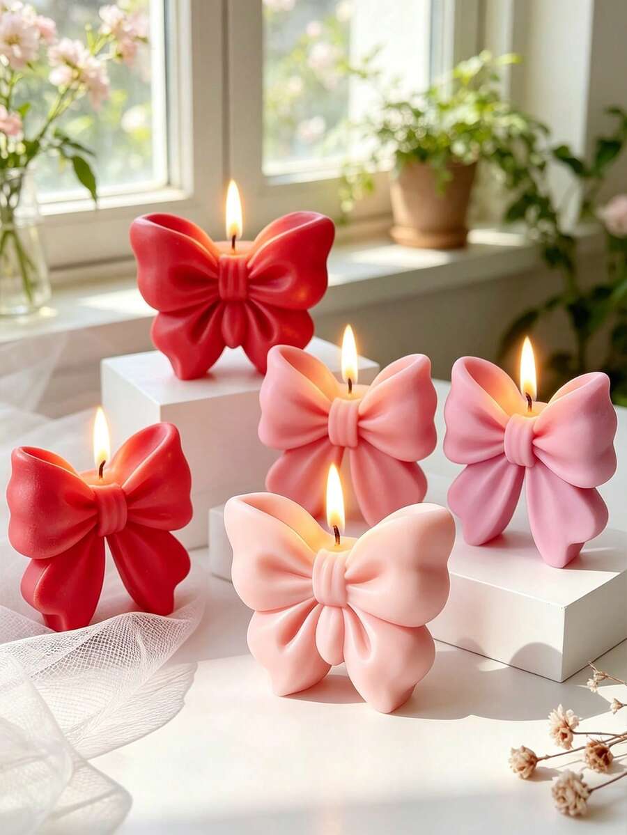 2件套花朵蝴蝶硅胶蜡烛模具,创意3D蝴蝶结花卉模具,粉色花朵设计,可重复使用DIY工艺模具,适用于香薰蜡烛、石膏、环氧树脂和手工皂,非常适合生日、情人节、婚礼、母亲节、复活节派对装饰和蜡烛手工礼品。 - A - 查看 1