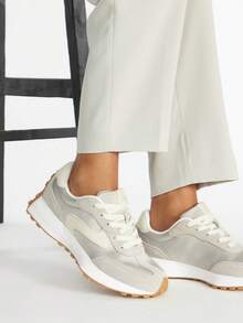 Women Benny Platform Sneaker Lace-Up Casual Sneakers Outdoor Comfort Walking Shoes - 淺灰色 - 查看 7