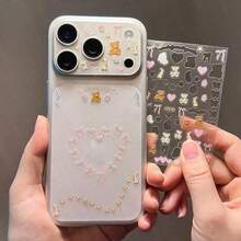 Cute Cartoon Camera Lens Protector Apple 17 Promax Phone Lens Cute Bear Sticker, DIY Decorative Sticker Base, Camera Protective Film Mother's Day Gift - Clear - View 2