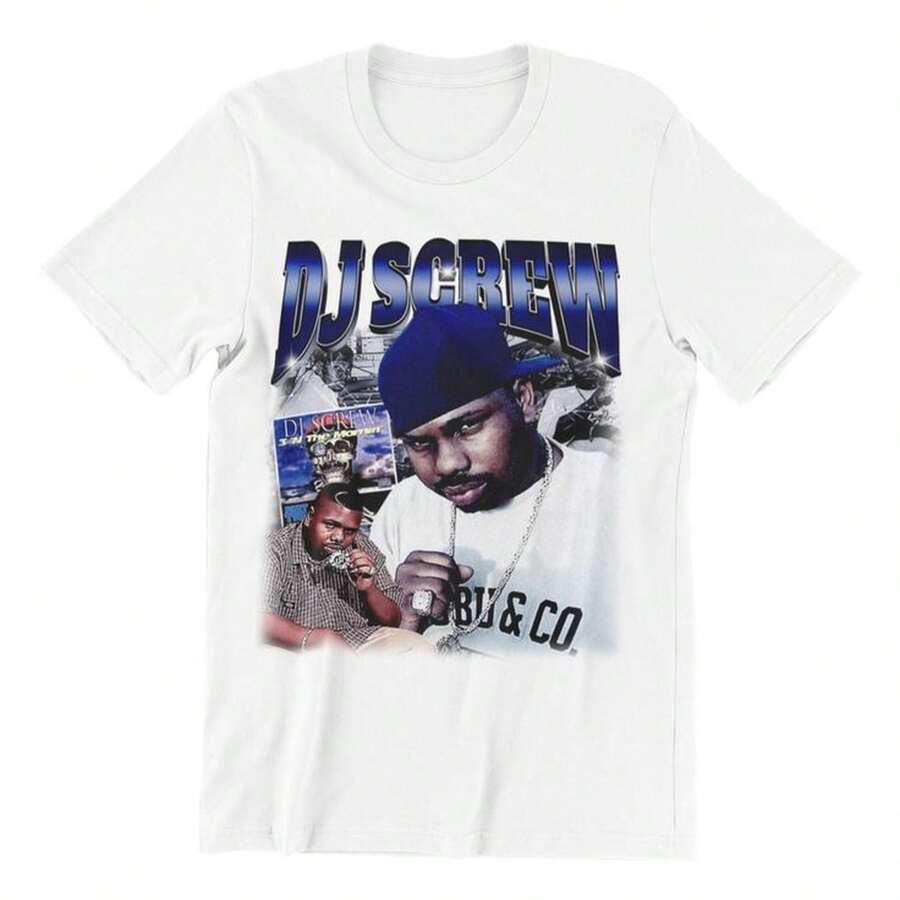 DJ Screw 90's T1EE220G Essential Unisex Cotton T-Shirt, 220g Of Unique Softness. Designed To Suit All People, Men And Women Alike. Durable, High-Quality Fabric, Ready For Any Cut, Delicate To The Touch But Built To Withstand. Lightweight Tops For Women, Autumn Outfits, Vacation Wear, New Year's Costumes For Her. - 白色 - 查看 1