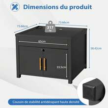 YODOLLA Metal Washing Machine Stand With Drawer & Pull-Out Shelf, 320KG Capacity Laundry Pedestal For Washer Dryer - Black - View 3