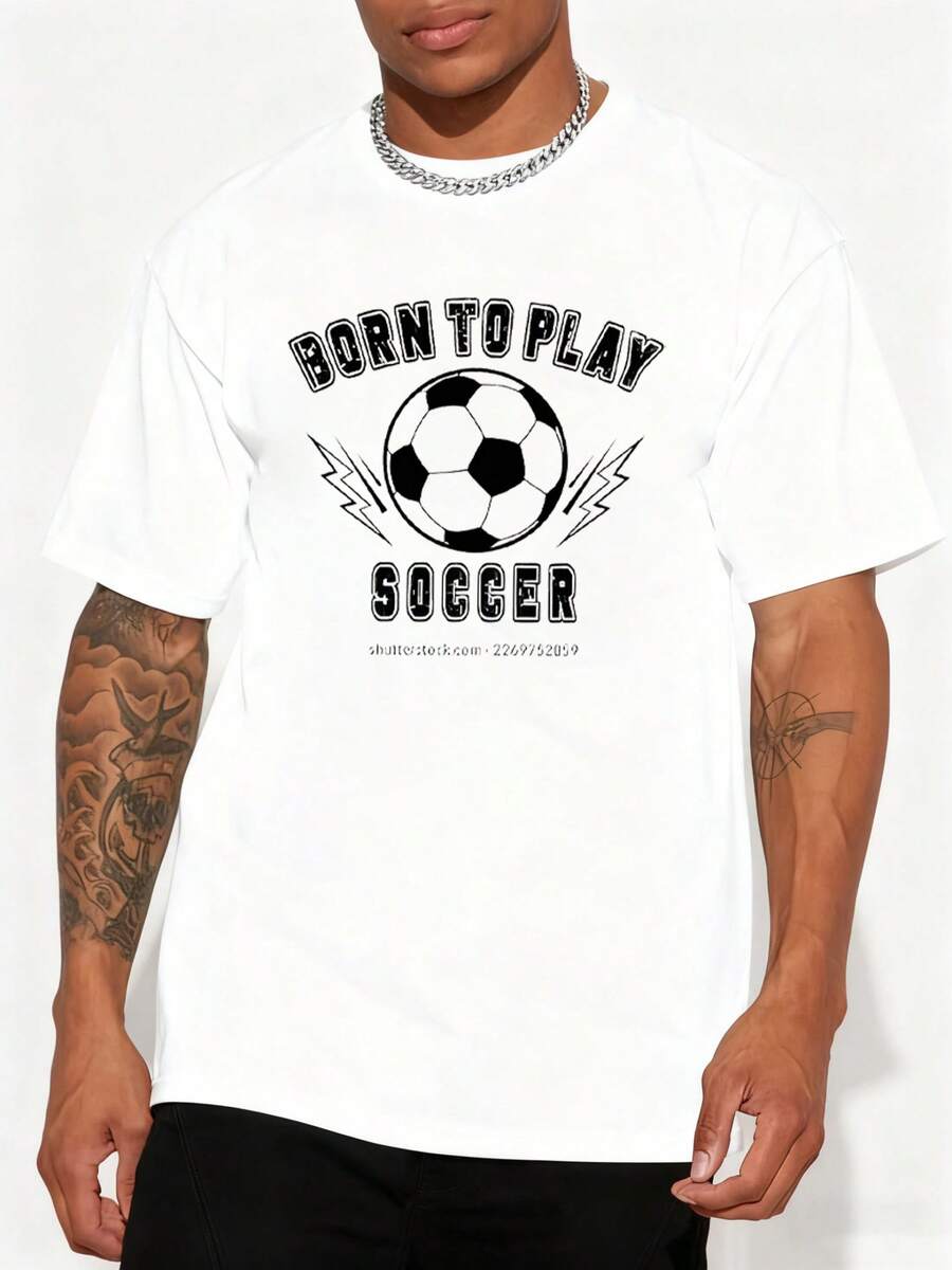Camiseta de fútbol con estampado del mismo estilo, transpirable y cómoda, camiseta de fútbol 2D para hombre - Negro - Ver 1