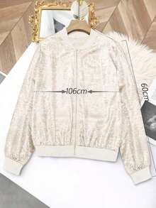 Chaqueta gris con mangas largas y lentejuelas Keke Bloomly, ligera, Chaquetas de punto para mujer, Chaquetas de punto ligeras para mujer, Atuendos de campo para mujer, Ropa vintage para mujer, Ropa de primavera para festivales y vacaciones - Caqui - Ver 8