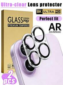 2pcs/Set 9H Hardness Tempered Glass Camera Lens Protector, High-Definition Transparent Anti-Scratch, Strong Adhesive, Compatible With IPhone 11/12/13/14/15 Pro Max/16 Plus/16 Pro/16 Pro Max/16e/17/17 Air/17 Pro/17 Pro Max Phone Accessories, Easy Installation - White - View 27