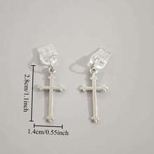Silver Cross Phone Decoration, Suitable For IPhone/Type-C Dust Plug Interface Care, Phone Pendant Accessory - Silver - View 7