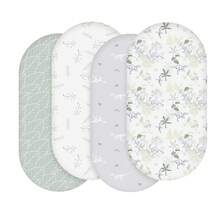 Juego de 4 piezas de ropa de cama para cuna de bebé, unisex para recién nacidos, suave y transpirable con lindos patrones de animales - Multicolor - Ver 14