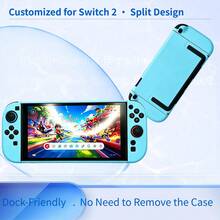 蓝色系列 - 适用于Switch 2游戏机防摔磨砂保护壳 NS掌机分体式保护壳套装，包含一套保护壳+2个摇杆帽 - 查看 4