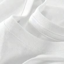 Top mujerCamiseta de manga corta minimalista de verano con estampado de estrellas llamativas, hecha de algodón puro para mayor transpirabilidad, estilo de cuello redondo para mujer de talla grande, con un elegante diseño de estrellas negras grandes para un estilo moderno, ropa de mujer.  2026 - Blanco - Ver 3