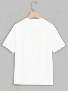 short-sleeveCamiseta con estampado de  Gráfico    Casual    Poliéster    mujer  Diario    primavera Cuello Redondo Algodón  Tejido Suave Manga Corta Transpirable y Fresca100% Cotton - Blanco - Ver 4