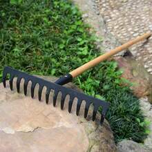 Stainless Steel Agricultural Rake, 14-Tooth Hay And Leaf Rake, Pine Soil Rake, Gardening Tools, Agricultural Tools - 1 - 查看 7