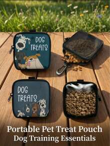 Zippered Pet Treat Bag, Portable Polyester Pet Treat Pouch With Zipper Closure, Suitable For Outdoor Activities And Walking Dogs; Designed For Dog Owners And Trainers, Convenient For Carrying Pet Treats, Accessories, Toys And Other Items; Multi-Functional Dog Walking Bag With Treat Storage Function, Pet Supplies - Multicolor - View 1