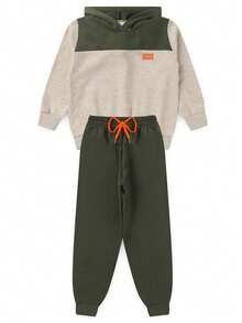Boys' Winter Fleece Set With Hood, Pants And Jacket - Green - View 6