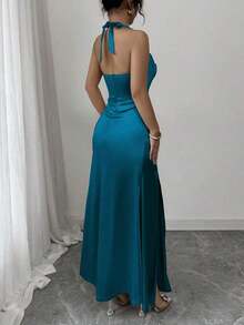 Women Midi Dresses - Blue - View 2
