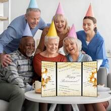 Retirement Party Decorations, Large Happy Retirement Card For Woman Man, Retirement Guest Book Farewell Gifts For Coworkers - Vàng xanh - Xem 6