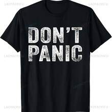 Dont Panic-Camiseta estilo sarcástico para hombre, camisa informal holgada de estilo Hip Hop, ropa de calle suave y transpirable - forma - Ver 1