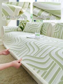 1PC Cooling Ice Silk Sofa Cushion, Non-Slip And Wear-Resistant, Resistant To Pet Stains, Decorative For Living Room, Bedroom, And Study, Machine Washable, All-Season Sofa Cover. - Multiple Styles - View 3