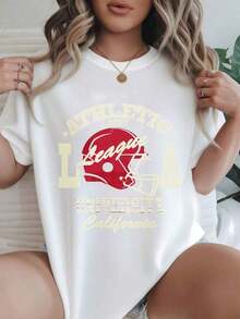 Women's Casual T-Shirt With Modern Print, University Of California Athletic League Brand, Suitable For All Seasons

Black - 白色 - 查看 1