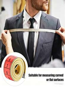 1.5m/60in Double-Sided Sewing Tape Measure With Metric And Imperial Markings, Suitable For Body And Fabric Measurement - Portable Retractable Ruler For Tailoring, Crafting, Waist Measurement | Flexible Ruler For Fabric, DIY, Quilting | Easy Storage Pocket-Sized Tape Measure (Random Letter Print) - Multicolor - View 7