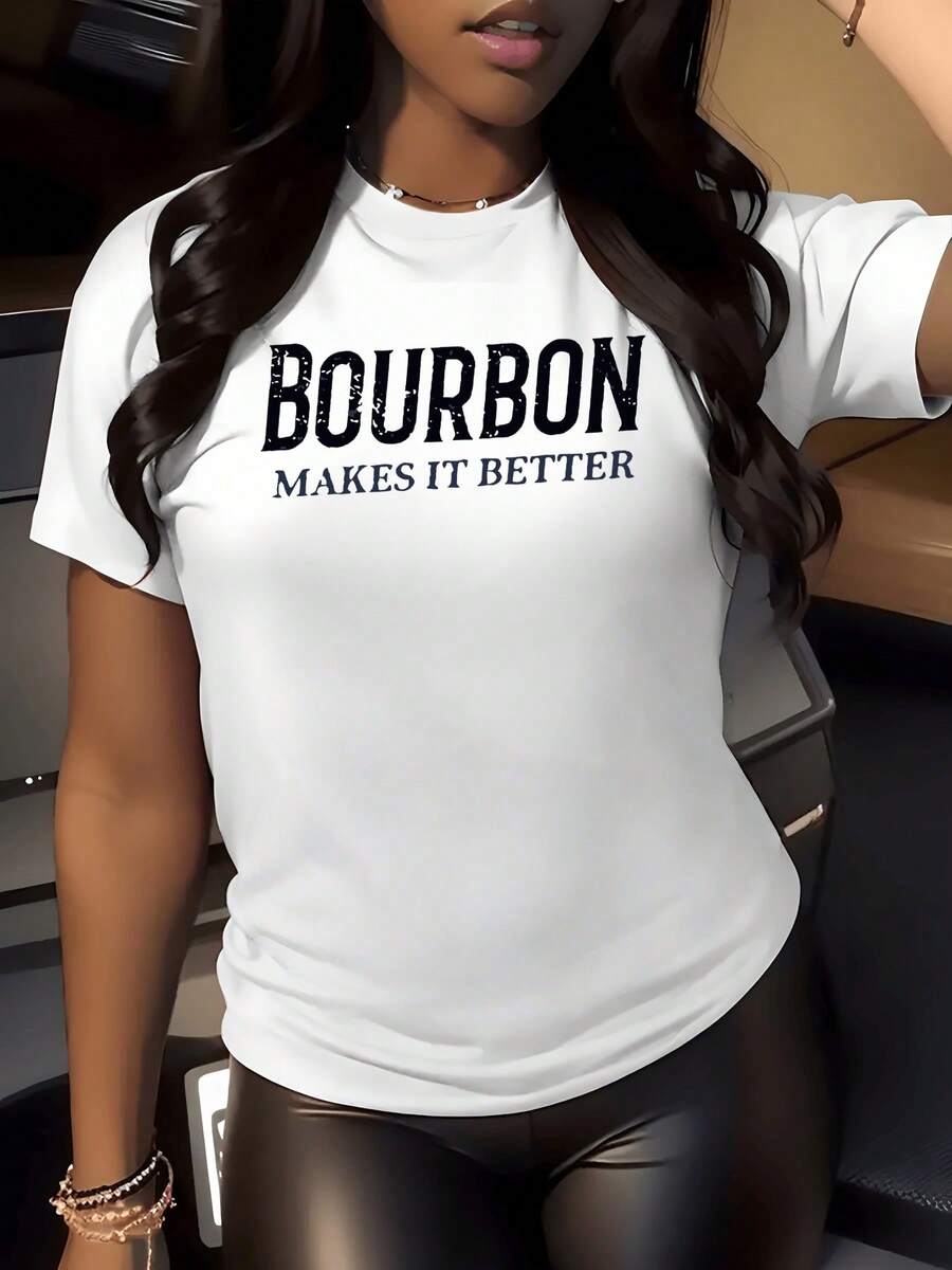 Texto que celebra la pasión por las bebidas clásicas con palabras que evocan confianza placer y actitud relajada camiseta de mujer moderna casual para usar en reuniones o salidas nocturnas - Blanco - Ver 1