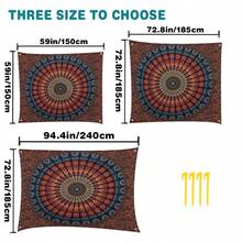 1pc Brown Mandala Extra Large Quick-Dry Beach Blanket, Suitable For 1-3 Adults - Lightweight, Durable Polyester Fabric - Perfect For Travel, Camping, Hiking And Leisure Beach Time, Beach Mat, Picnic Blanket, Camping Ground Cover - Brown Mandala - View 3