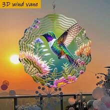1个3D“蜂鸟飞舞花丛”风车,尺寸10英寸*10英寸,带旋转挂钩,可360° DIY,款式随机,适合作为母亲节和父亲节礼物送给女性。 - A - 查看 7