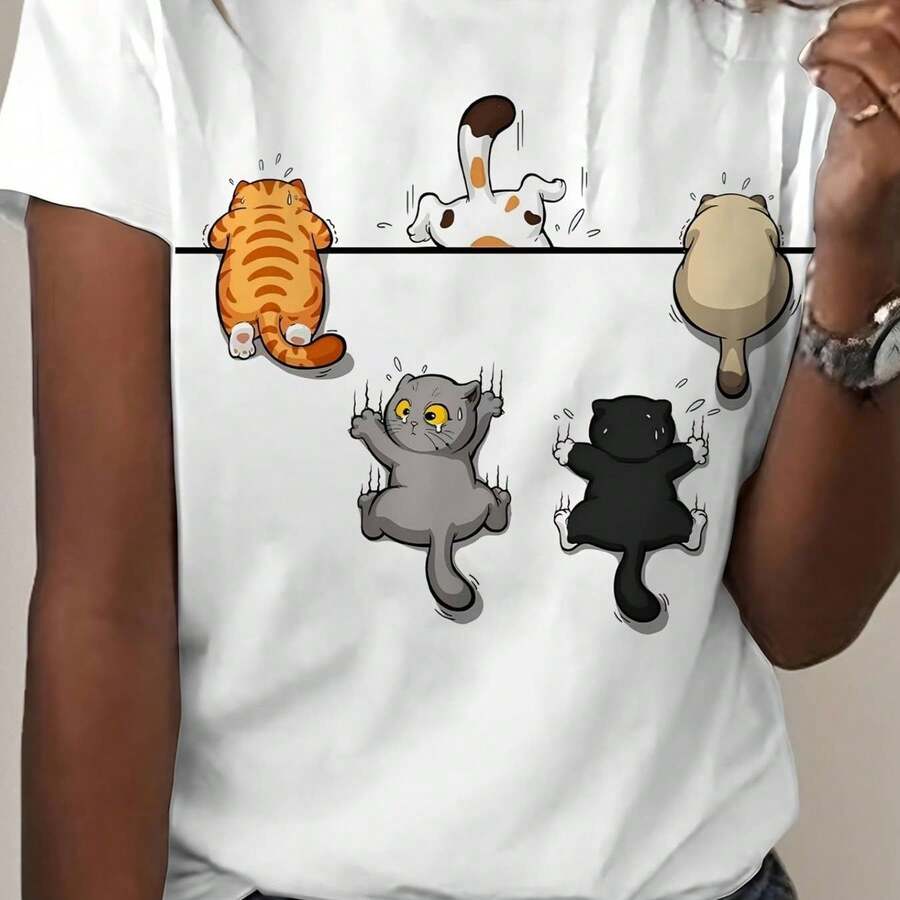 Camiseta para Mujer con Diseño de Oso Minimalista y Texto - Blanco - Ver 1