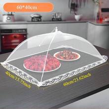 1个可折叠白色网状食物罩帐篷 - 强力防虫防蝇,便携式户外食物遮阳篷,易于清洁的网状设计,适用于野餐、烧烤、聚会、户外用餐 - 兼容标准野餐桌和烧烤架 - 食物罩 - 查看 11