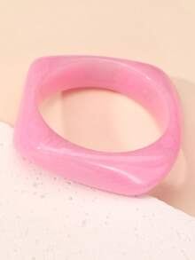 NAIZHU 1/6pcs European And American Exaggerated Asymmetrical Geometric Resin Bracelet, Suitable For Daily Wear, Dates, Parties, Vacations, Valentine's Day, Mother's Day Gifts - Hot Pink - View 14