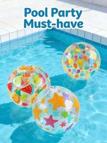 1pc/3pcs 20-Inch Inflatable Beach Balls, Large Durable Swimming Pool Toys, Suitable For Beach Parties, Swimming, Outdoor Decoration And More - A - View 10