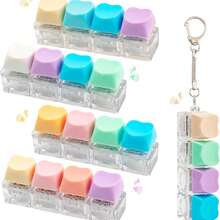 3pcs Keyboard Shaped Stress Relief Keychain, Adult Finger Toy, Press-Type Keyring, Concentration & Relaxation Tool. Suitable For New Year/Thanksgiving/Easter Gifts, Plastic Material (Random Color), Fidget Toy, Finger Spinner, Finger Spinner, Finger Spinner, Finger Spinner, Keyboard Finger Spinner, Toy Keychain, Cool Toy - Multicolor - View 10