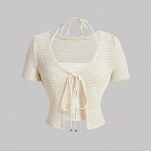 MOD Knotted Front 2-In-1 T-Shirt - Albaricoque - Ver 2