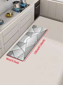 Thảm bếp bằng cao su thấm hút dày 3.5mm, phong cách tối giản hiện đại hoặc sang trọng, tông màu xám bạc và trắng nhạt ánh kim độ bão hòa thấp, thiết kế ghép hình đa giác bất đối xứng, thích hợp cho nhà bếp, phòng khách, phòng ngủ, phòng trẻ em, hoặc dùng làm tấm lót chuột. - Nhiều màu - Xem 13