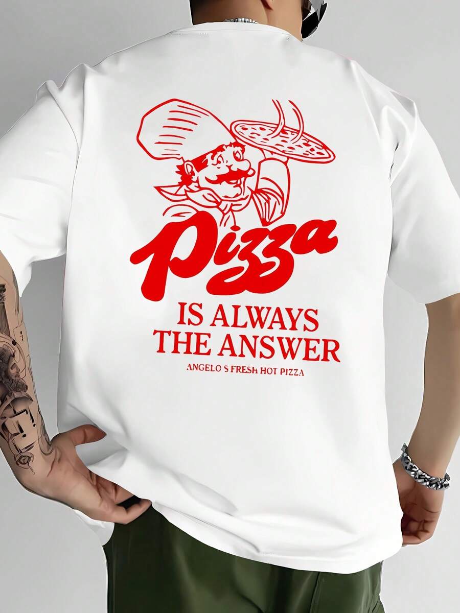 Printed Short-Sleeved Summer T-Shirt - White - View 1
