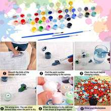 24-Color Adult DIY Digital Oil Painting Kit - 40*50cm/16*20inch Retro Bicycle With Flower Basket In Vibrant Colorful Garden Pattern, Includes 1pcs Canvas, 3pcs Different Paint Brushes & 1pcs Color Chart, Ideal For Living Room, Bedroom, Office & Home Wall Decoration, Perfect Gift For Valentine's Day, Birthday, Mother's Day, Christmas & All Holidays, Professional Adult Art Usage (Unframed) - Nhiều màu - Xem 7