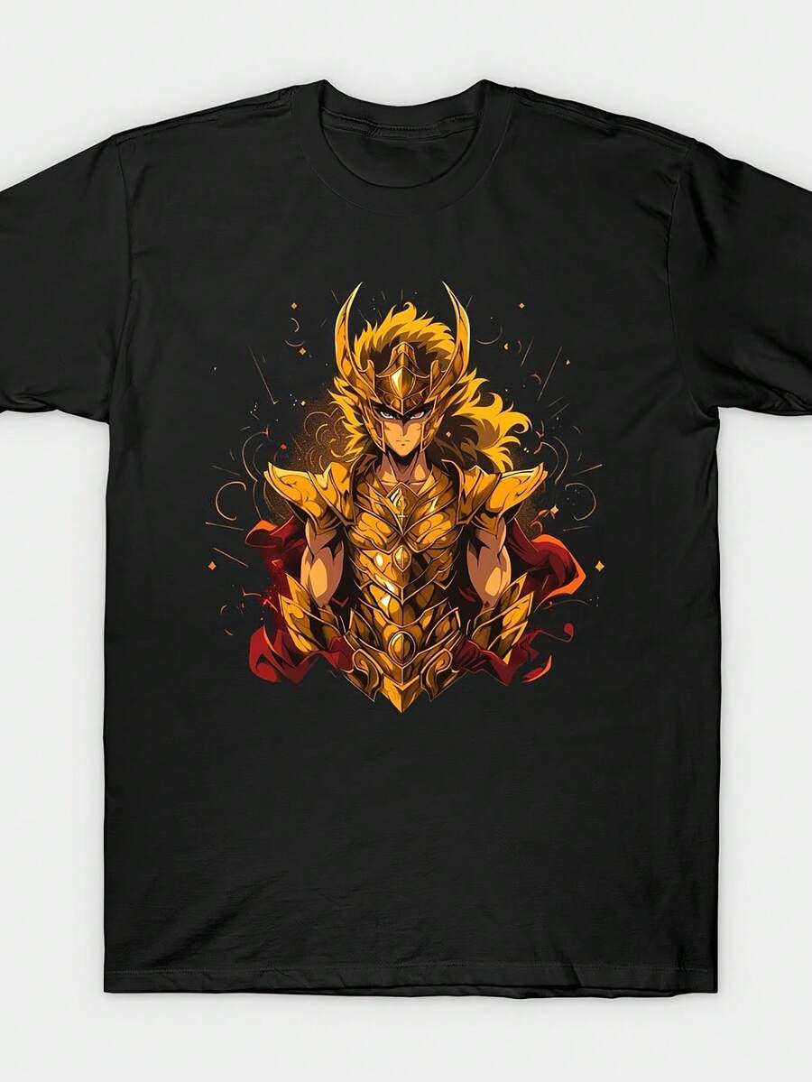 Camiseta% | La elección perfecta para festivales deúsica y estilo cotidiano, cuello redondo, mangas cortas, tela ligeramente elástica, corte regular, estampado, tallas de S a 3XL. - Negro - Ver 1