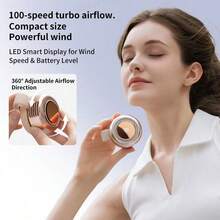 SULVGO 360° Rotatable Personal Clip-On Fan, 2000mAh Rechargeable, Turbo Fan Blades With High Airflow And Low Power Consumption, 3-Level Color Adjustment And Dimming Night Light, Digital Display, Durable Memory Silicone Clip, Suitable For Desk/Waist/Backpack - Clip-on - View 5