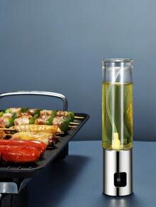 1/2 piezas Rociador de aceite de cocina, Vaporizador de aceite de oliva, Botella de aceite de vidrio transparente con bomba de niebla - transparente - Ver 3