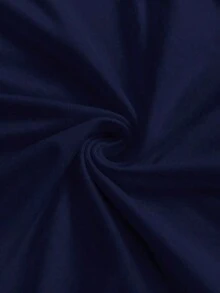 Camiseta de manga corta minimalista de unicolor para mujer, uso casual de todos los días - Azul marino - Ver 5