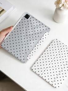 1 ốp lưng acrylic trong suốt họa tiết chấm bi trắng, in hai mặt, có khe cắm bút tích hợp, vỏ acrylic trong suốt cao cấp chống cong vênh, chống trầy xước, chống rơi vỡ, chân đế gập 8 nấc điều chỉnh, nam châm/tự động bật/tắt màn hình, ốp bảo vệ máy tính bảng kiểu dáng thanh lịch/lãng mạn (Không bao gồm bút, một số mẫu có khung viền ống kính) - nhiều màu - Xem 2
