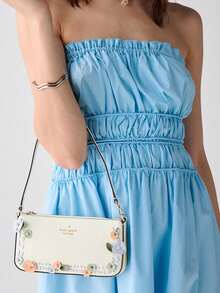 Kate Spade KS GEMINI Women's Shoulder Purses with Flowers Pattern Hobo Handbag - 白色 - 查看 2