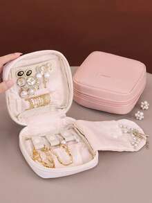 Hộp đựng trang sức du lịch di động, hộp đựng trang sức mini - Thích hợp để đựng nhẫn, bông tai, mặt dây chuyền, đồng hồ, dây chuyền và son môi. - Nhiều màu - Xem 2