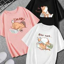 Camiseta para Mujer con Diseño de Oso Minimalista y Texto - Blanco - Ver 1