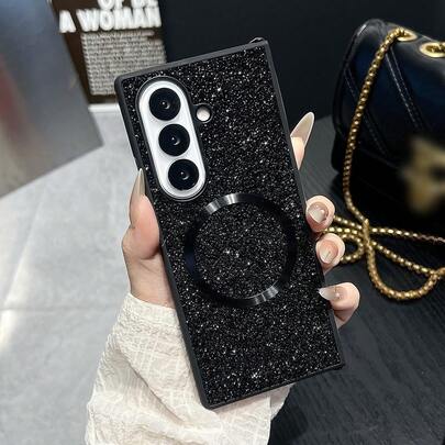 keshengtai 1 chiếc ốp lưng điện thoại từ tính đính đá lấp lấp lánh, phù hợp với Galaxy Z Fold 7 6 5 4 3 5G